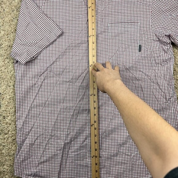 Columbia Button Up Shirt Mens XL Red White Check Short Sleeve Workwear Casual - Picture 5 of 7